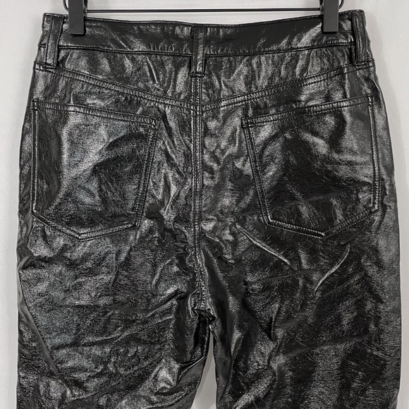 New BP Glossy Patent Faux Leather High Rise Cropped Ankle Pants Black Size 31 - Picture 11 of 16